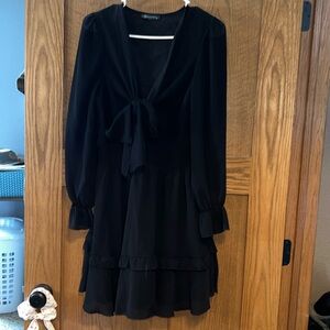 Long sleeve, tie front dress!
